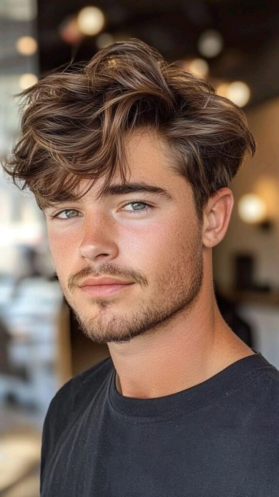 Mens hairstyle with color